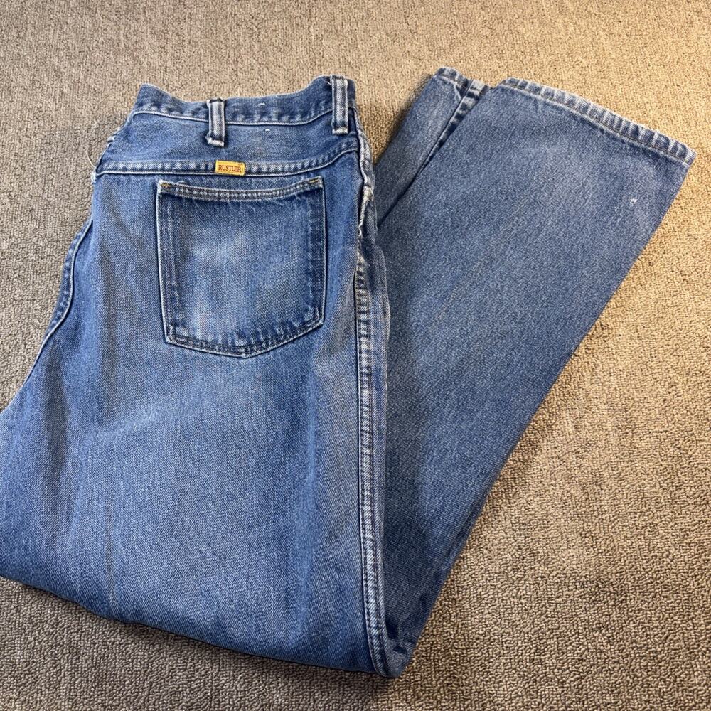 VTG 70s Rustler Jeans Talon Zipper Men’s Blue Denim Straight Cut